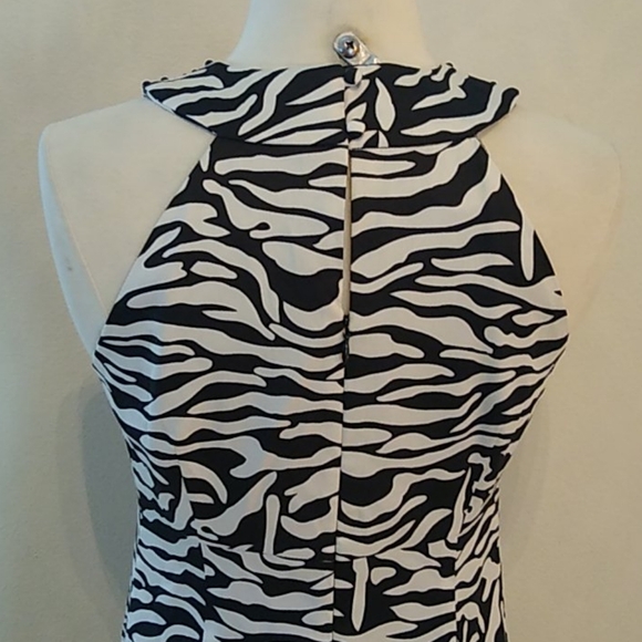 INC International Concepts Zebra print Dress with Beaded neckline, Black/White, - Picture 7 of 15